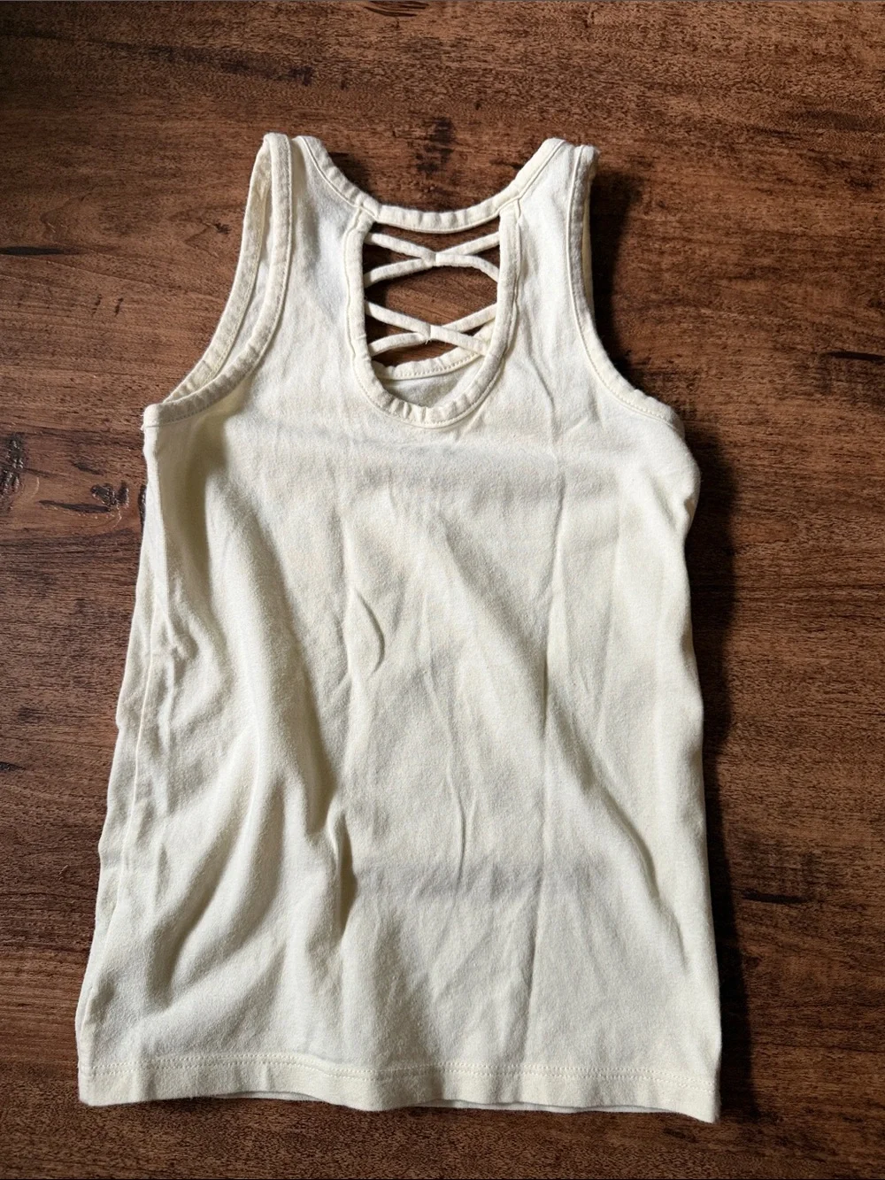 Old Navy Cream Girls Strappy Back Tank Top
